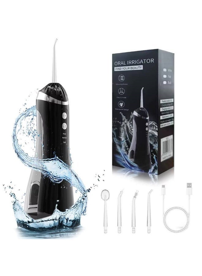Professional cordless water flosser for teeth with 3 modes and 4 interchangeable heads, rechargeable and waterproof, portable design for home and travel, provides deep cleaning. - Image 4